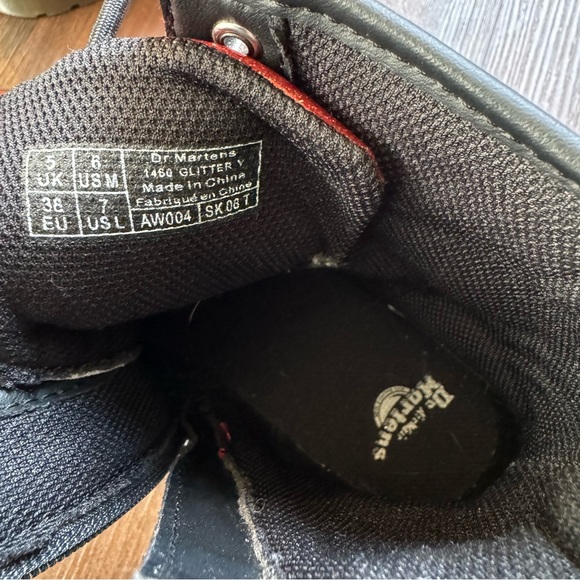 Dr Martens 1460 Shiny Glitter Glittery Red Boots Doc Marten Glam Punk Rock boots - Picture 4 of 8